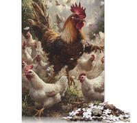 1000 Piece Rectangular Jigsaw Puzzles for Adults Easter Art Rooster Creative Jigsaw Challenge Toy Puzzles for Adults 1000pcs (75x50cm)