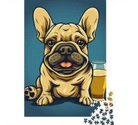 1000 Piece Rectangular Jigsaw Puzzles for Adults French Bulldog Creative Jigsaw Challenge Toy Puzzles for Adults 1000pcs (38x26cm)