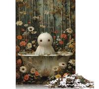 1000 Piece Rectangular Jigsaw Puzzles for Adults Ghostly Bath in The Papers Creative Jigsaw Challenge Toy Puzzles 1000pcs (38x26cm)