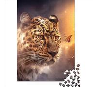 1000 Piece Rectangular Jigsaw Puzzles for Adults Leopard Butterfly Creative Jigsaw Challenge Toy Puzzles for Adults 1000pcs (75x50cm)