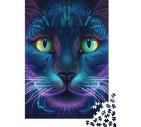 1000 Piece Rectangular Jigsaw Puzzles for Adults Mysterious Cat1 Creative Jigsaw Challenge Toy Puzzles for Adults 1000pcs (75x50cm)