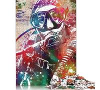 1000 Piece Rectangular Jigsaw Puzzles for Adults Scuba Diver Sport Art Creative Jigsaw Challenge Toy Puzzles 1000pcs (38x26cm)