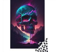 1000 Piece Rectangular Jigsaw Puzzles for Adults Synthwave Skull4 Creative Jigsaw Challenge Toy Puzzles for Adults 1000pcs (75x50cm)
