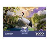 1000 Piece Red-crowned Crane Jigsaw Puzzle for Adults - Stress Relief & Relaxation, River Valley Forest Jigsaws, Decoration Gifts 70x50cm/1000pcs
