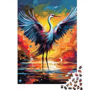 1000 Piece Red-crowned Crane Square Puzzle for Adults, Wooden Puzzles Puzzle Hands-on Game 1000pcs (75x50cm)