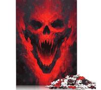 1000 Piece Red Demon Skull Creative Square Jigsaw Puzzles for Adults And Wooden Puzzles Educational Game for Adult 1000pcs (75x50cm)
