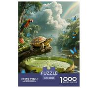 1000 Piece Red-eared Slider Jigsaw Puzzle for Adults - Family Fun, Family Game, Parrot Rainforest Puzzles, Decoration Gifts 38x26cm/1000pcs