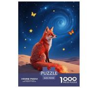 1000 Piece Red Fox Jigsaw Puzzles for Adults Kids Challenge Toy Family Fun Game Home Decoration Red Fox Nebula Desert Puzzles Birthday Gifts 70x50cm/1000pcs