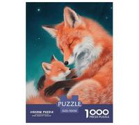 1000 Piece Red Fox Jigsaw Puzzles for Adults Kids Challenge Toy Family Game Decoration Red Fox Mother Baby Jigsaws Unique Gift 70x50cm/1000pcs