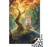 1000 Piece Red Fox Sacred Tree Jigsaw Puzzles for Adults & Kids, Challenging Games, Gifts, Family-Friendly Brain Teaser 1000pcs (75x50cm)