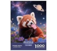 1000 Piece Red Panda Jigsaw Puzzle for Adults - Challenging & Brainteasing, Starry Flowers Puzzles, Home Decoration Unique Gift 38x26cm/1000pcs