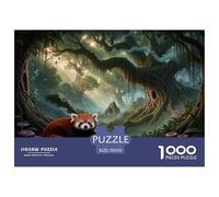 1000 Piece Red Panda Jigsaw Puzzle for Adults - Family-Friendly Brain Game, Ancient Forest Puzzle, Decoration Birthday Gifts 70x50cm/1000pcs