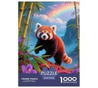 1000 Piece Red Panda Jigsaw Puzzle for Adults - Family-Friendly Brain Teaser, Iridescent Bamboo Forest Puzzles, Decoration Birthday Gifts 70x50cm/1000pcs