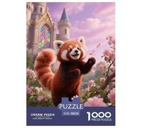 1000 Piece Red Panda Jigsaw Puzzle for Adults - Family Fun, Family Happy Game, Castle Flowers Jigsaws, Decoration Birthday Gifts 38x26cm/1000pcs
