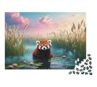 1000 Piece Red Panda Jigsaw Puzzle for Adults & Kids - Challenging Brain Teaser, Reed Bed Puzzles, Decoration Unique Gift 38x26cm/1000pcs