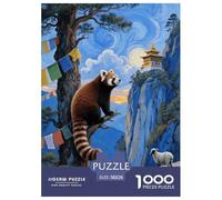 1000 Piece Red Panda Jigsaw Puzzle for Adults Kids - Family Fun, Educational Toys, Cliff Squirrel Puzzle, Home Decoration Birthday Gifts 38x26cm/1000pcs