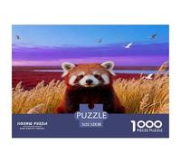 1000 Piece Red Panda Jigsaw Puzzle for Adults - Relaxation & Focus, Family Game, Reed Bed Jigsaws, Decoration Gifts 52x38cm/1000pcs