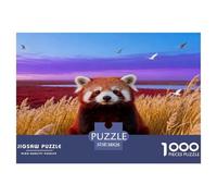 1000 Piece Red Panda Jigsaw Puzzle for Adults - Relaxation & Focus, Family Game, Reed Bed Puzzle, Decoration Unique Gift 38x26cm/1000pcs
