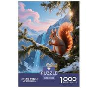 1000 Piece Red Squirrel Jigsaw Puzzle for Adults - Family Fun, Family Game, Glacier Waterfall Puzzles, Decoration Birthday Gifts 70x50cm/1000pcs