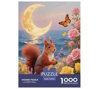 1000 Piece Red Squirrel Jigsaw Puzzle for Adults Kids - Family Fun, Educational Games, Flower Coast Jigsaws, Home Decoration Birthday Gifts 70x50cm/1000pcs