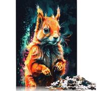 1000 Piece Red Squirrel Watercolor Art Puzzles for Adults Wooden Puzzles Educational Game for Children As A 1000pcs (75x50cm)