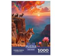 1000 Piece Red Wolf Jigsaw Puzzle for Adults - Family Fun, Family Game, Grand Canyon Jigsaws, Decoration Gifts 70x50cm/1000pcs