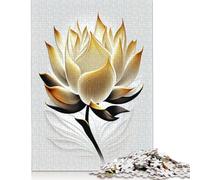 1000 Piece Reflection of Peace Lotus Square Puzzle for Adults, Wooden Puzzles Puzzle Hands-on Game 1000pcs (75x50cm)