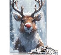 1000 Piece Reindeer in Winter Christmas Jigsaw Puzzlesfor Adults Teenagers Puzzles for Adults& Teenagers Age 12 Years Up 1000pcs (75x50cm)