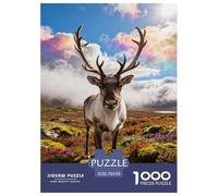 1000 Piece Reindeer Jigsaw Puzzle for Adults - Cooperative Play & Educational Activity, Cloudy Tundra Jigsaws, Decoration Unique Gift 70x50cm/1000pcs