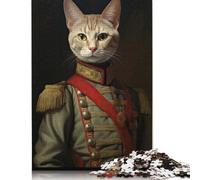 1000 Piece Renaissance Cat Portrait Square Jigsaw Puzzles for Adults, Wooden Puzzles Learning Educational Toy 38x26cm/1000pcs