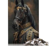 1000 Piece Renaissance Friesian Horse Jigsaw Puzzle for Adult Teenagers Wooden Puzzles for Adults Family Puzzle Game 1000pcs (75x50cm)