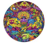 1000 Piece Restless Graffiti Jigsaw Puzzles for Adults Gifts Fun Challenging Home Decoration The Mad Face Graffiti Brainteasing Jigsaw Puzzle for Adults And Kids 1000pcs (67.5x67.5cm)