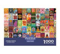 1000 Piece Retro Psychedelic3 Square Jigsaw Puzzles for Adults & Wooden Puzzles Learning Educational Toys Family Games 1000pcs (75x50cm)