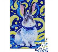 1000 Piece Rex Rabbit Bowtie Jigsaw Puzzles for Adults & Kids, Challenge High Difficulty, Beautiful Decoration, Puzzle Birthday Gifts, Family-Friendly Brain Teaser 1000pcs (75x50cm)