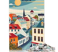 1000 Piece Reykjavik Cityscape Travel Poster Jigsaw Puzzle for Adult Teenagers Puzzle for Adults And Teenager for Adults& Teens Age 12 Years Up 1000pcs (75x50cm)