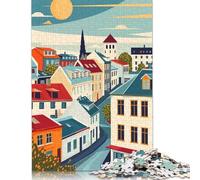 1000 Piece Reykjavik Travel Poster Jigsaw Puzzles for Adult Teenagers Puzzle for Adults And Teenager for Adults& Teens Age 12 Years Up 38x26cm/1000pcs