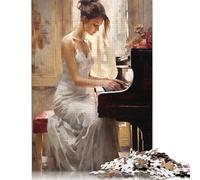 1000 Piece Rhythm Of Piano Watercolor Jigsaw Puzzles, for Adults & Wooden Puzzles Educational Games For Kids 1000pcs (75x50cm)
