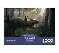 1000 Piece Ride A Dinosaur Square Jigsaw Puzzles for Adults, Wooden Puzzles Educational Game for Children 1000pcs (75x50cm)