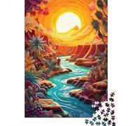 1000 Piece River Way To Canyon Square Jigsaw Puzzles for Adults, Wooden Puzzles Educational Game for Children 1000pcs (75x50cm)