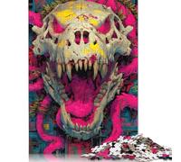 1000 Piece Roar of The Forgotten Beast - Expressionist Fury Skull Jigsaw Puzzles for Adult Teenagers Puzzles for Adults Puzzles Puzzles for Adults Teens 1000pcs (75x50cm)