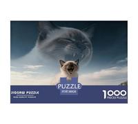 1000 Piece Roaring Cat Jigsaw Puzzle for Adults Kids - Family Fun, Family Game, Giant Head Jigsaws, Decoration Unique Gift 38x26cm/1000pcs