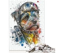 1000 Piece Rock Dog Painting Puzzle For Adults | Large Jigsaw Puzzle with Premium & Durable Wooden Block Pieces with Precise Interlocking Design 1000pcs (75x50cm)
