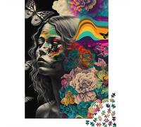 1000 Piece Rose Beautiful Girl Creative Square Jigsaw Puzzles for Adults & Wooden Puzzles Stress Relief Puzzle Games And Unique 1000pcs (75x50cm)