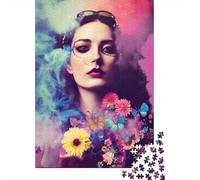 1000 Piece Rose Beautiful Girl Jigsaw Puzzles for Adults Wooden Puzzle for Adults And Teenager Educational Puzzle 1000pcs (75x50cm)