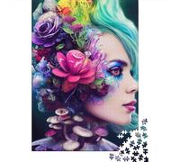 1000 Piece Rose Beautiful Girl Puzzles for Adults & Wooden Puzzles Educational Puzzle Family Game 1000pcs (75x50cm)