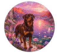 1000 Piece Rottweiler Jigsaw Puzzle for Adults Kids - Family Fun, Educational Games, Lakeside Flowers Puzzle, Decoration Unique Gift 1000pcs (67.5x67.5cm)
