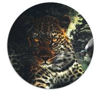 1000 Piece Round Jigsaw Leopard And The Bird Puzzles for Adults Interactive Family Game, DIY Home Decor, Challenging Brain Teaser Gift (67.5x67.5cm)