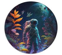 1000-Piece Round Jigsaw Puzzle Astronaut Exploration Paper Puzzles Perfect for Teenagers & Family Fun, for Birthdays (67.5x67.5cm)