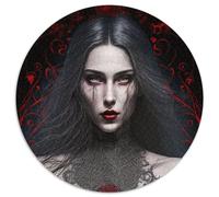 1000-Piece Round Jigsaw Puzzle Gothic Ghost of Darkness Paper Puzzles for Teenagers Family Educational Games Home Decoration Gift (67.5x67.5cm)