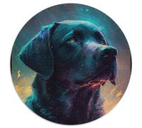 1000 Piece Round Jigsaw Puzzle Labrador Retriever Dog Difficult Puzzles for Adults Challenging Brain Teaser, Family Game Night (67.5x67.5cm)